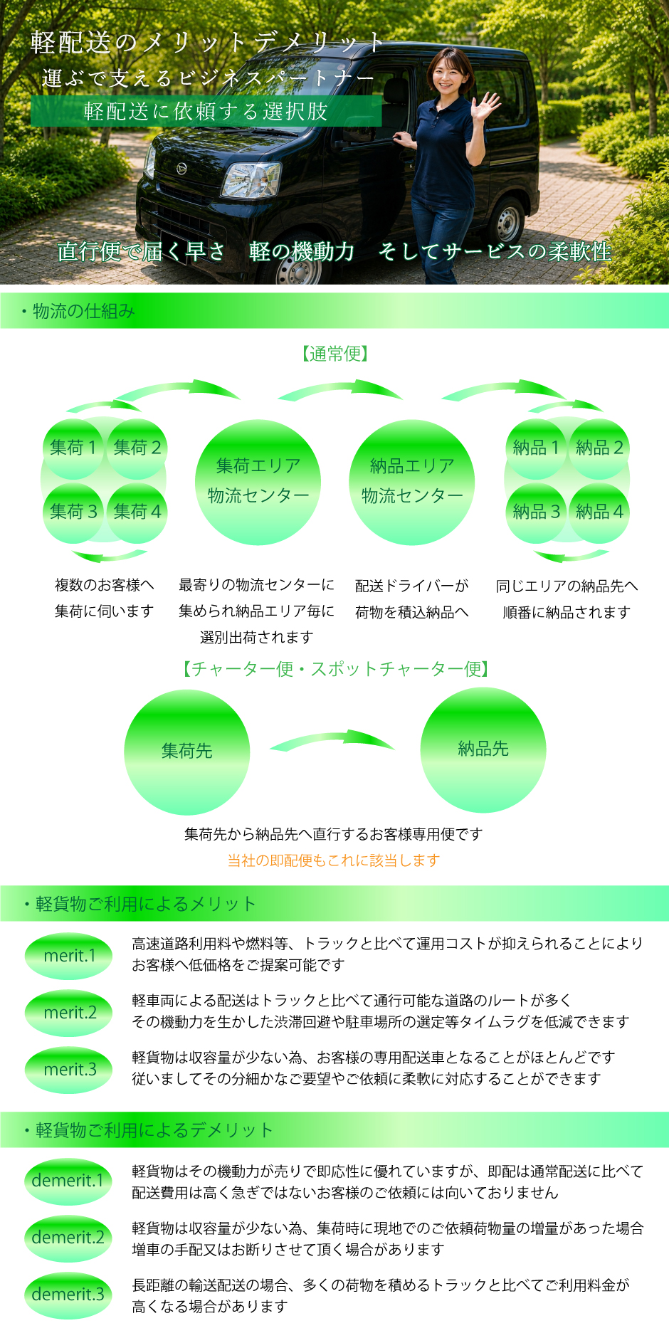 軽配送ご利用のメリットデメリット
